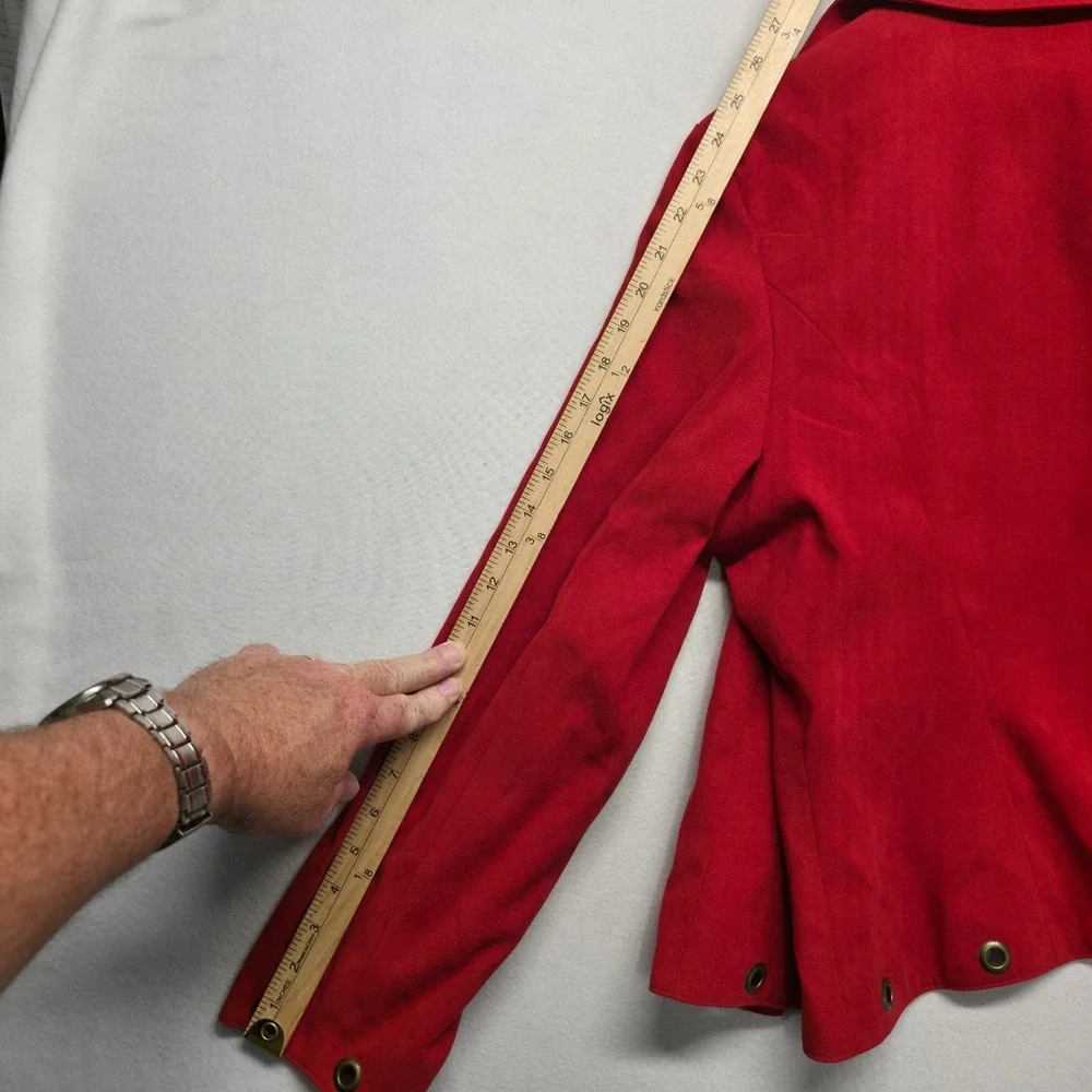 Multiples Women's Red Open Grommeted Jacket Size XL